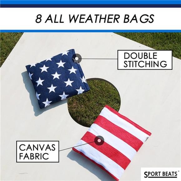Cornhole Bags All Weather Set of 8for Cornhole Toss Games-Regulation Weight&Size - Picture 4 of 6